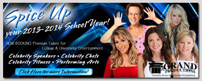 book a celebrity college and university celebrity events