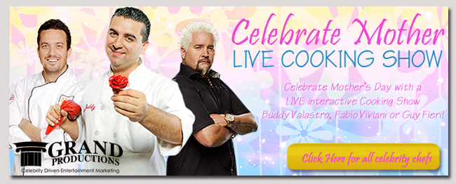 book a celebrity mothers day live cooking show